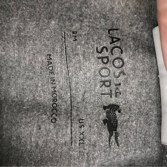 Lacoste Polo Shirt Grey Regular Fit Short Sleeve Spell out Y XXL Preppy - Picture 4 of 11